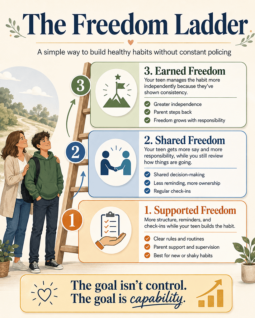 The freedom ladder to help build healthy habits for teens